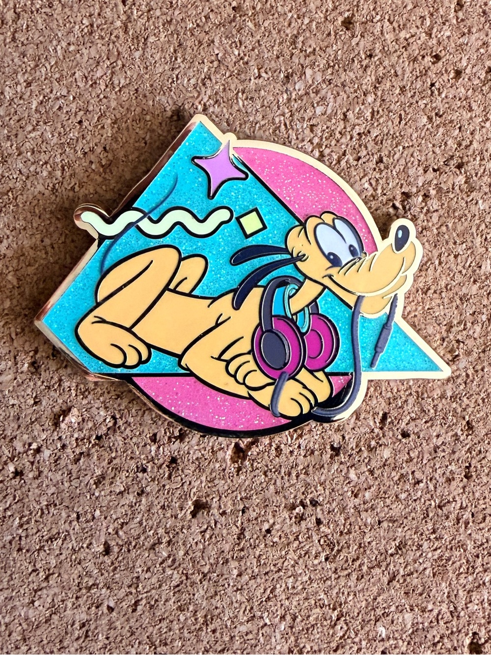 LE Disney Retro Sensational 6 Vinyl Jumbo Enamel Pin from Pink à la Mode - Pluto